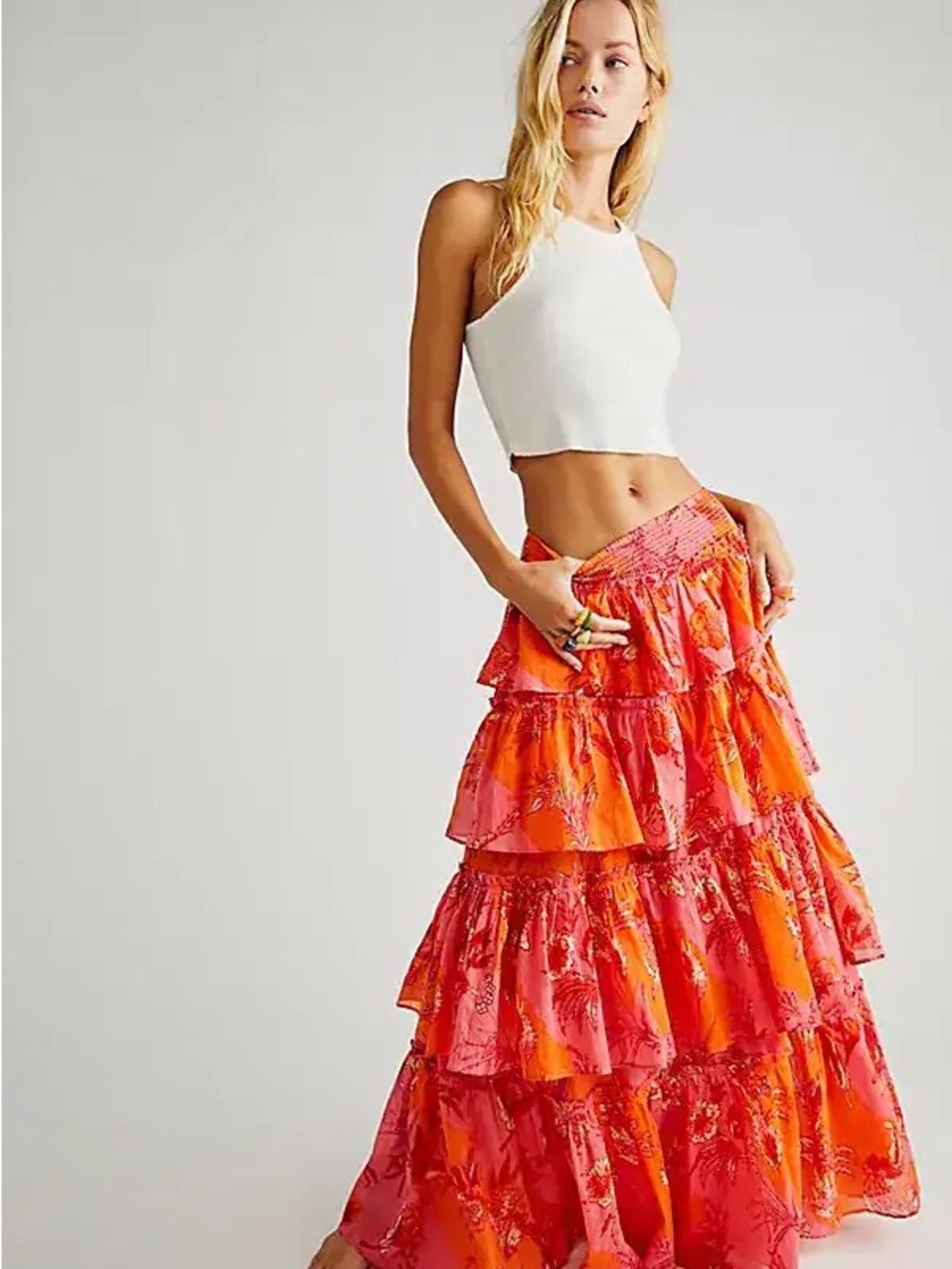 Free People Sawyet Ruffle Skirt